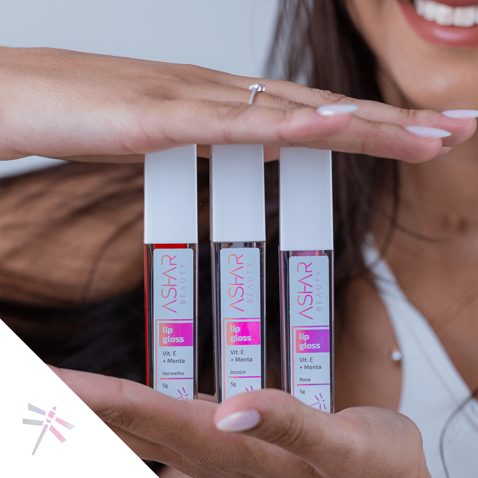 LipGloss Nano Hialurônico ASHAR BEAUTY - ROSA - Hidrata, trata e dá brilho! - Ashar Beauty